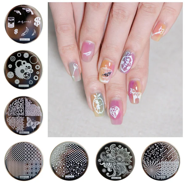 

2017 Hot hehe01-12 set 12 Styles Cut Cartoon Nail Art Stamp Template Image Plate Nail Stamping Plates