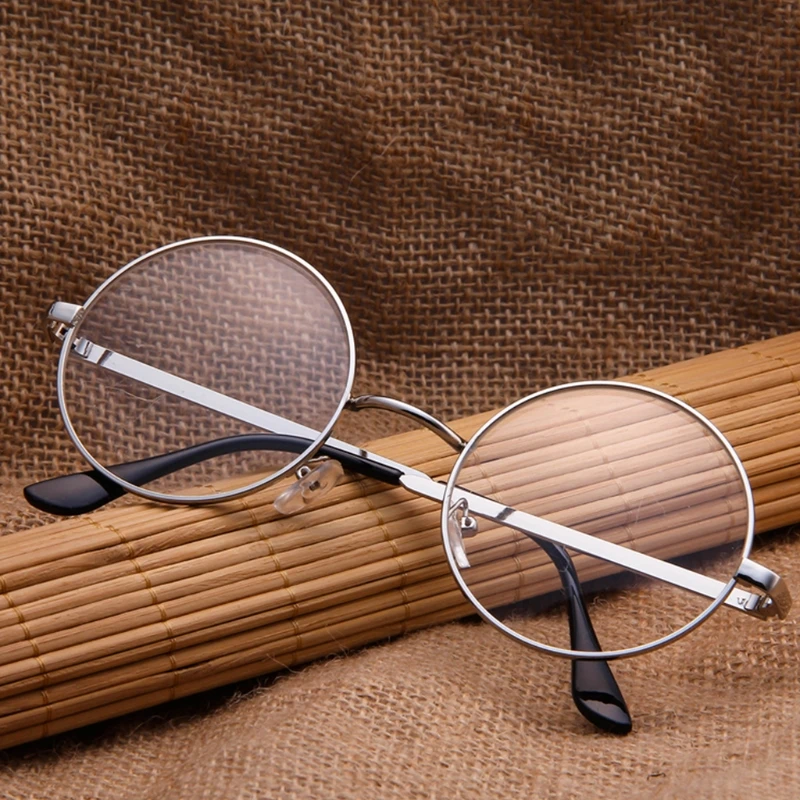 

Vintage Men Women Retro Round Eyeglasses Frame Glasses Eyewear Clear Lens Hot! Gray/Bronze/Silver/Gold