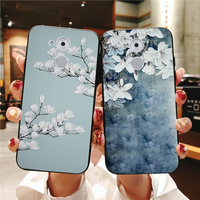 

Luxury Soft Silicone Case For Huawei honor 4C 5C 6C Pro 5X 5A 6A 6X Nexus 6P 3D Flower Relief Cloth Cover For Huawei GT3 GR5