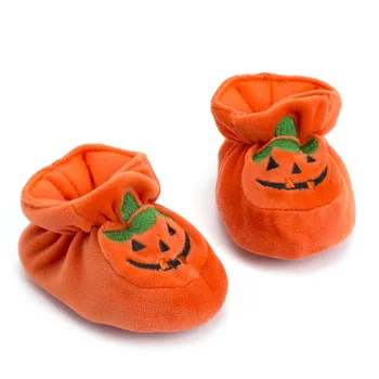 

Toddler Kids boys girls Halloween Flock Pumpkin Soft Sole Casual Shoes Soft Prewalker Walking Toddler Kids Shoes toddler shoes