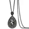 KMVEXO Long Necklaces for Women Collier Femme Water Drop Black Gold Crystal Statement Colar Maxi Necklace Fashion Jewelry Bijoux ► Photo 2/6