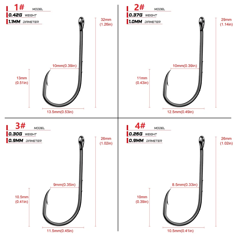 50pcs/lot fishing hooks Single hook saltwater carp fish jig open ring circle anzuelos de pesca With holes barbed treble string