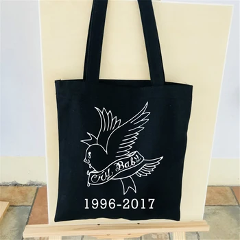 

Lil peep Shoulder Bag print Cotton High Quality Tote Female&Man Shoulder Shopping Style Black White bag Lil peep 1996-2017