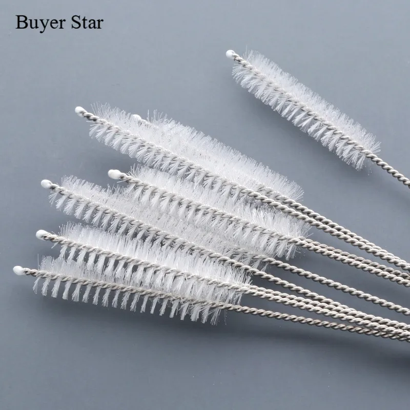 100pcs/lot Cleaner Brush Stainless Steel Drinking Straw Brushes