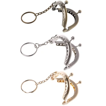 

1PC Coin Purse Bag Arch Frame Kiss Clasp Lock With Key Ring DIY Craft 5cm