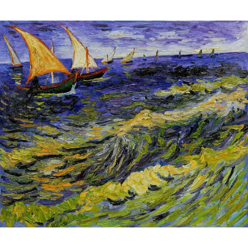 20"x26" Art Canvas The sea at Saintes-Maries Vincent Van Gogh 