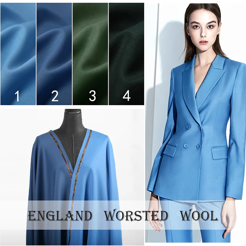 

High-end custom High Counts Worsted Merino Wool Fabric For Women Coat,Width 150CM Blending Fashion cloth For DIY Sewing HOT SALE