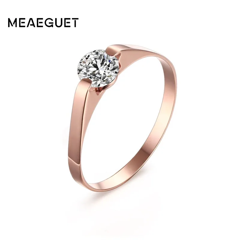 Meaeguet женские кольца полосы розовое золото цвет CZ Кристалл Свадебные кольца на годовщину модные ювелирные изделия подарок любовника размер США 5-7