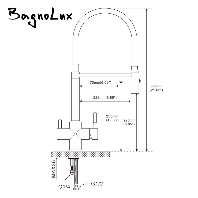 3 Way Clean Water Kitchen Faucet with Sprayer