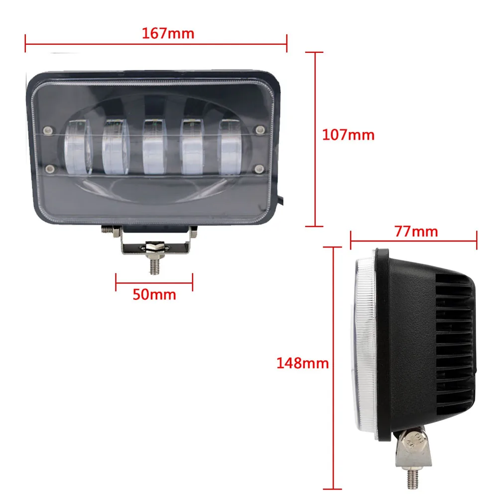 Автомобильные аксессуары 6 дюймов 50 Вт светодиодный рабочий светильник для трактора, лодки, внедорожника, 4WD грузовиков, внедорожников, вездеходов, авто мотоциклов, головной светильник, противотуманная фара