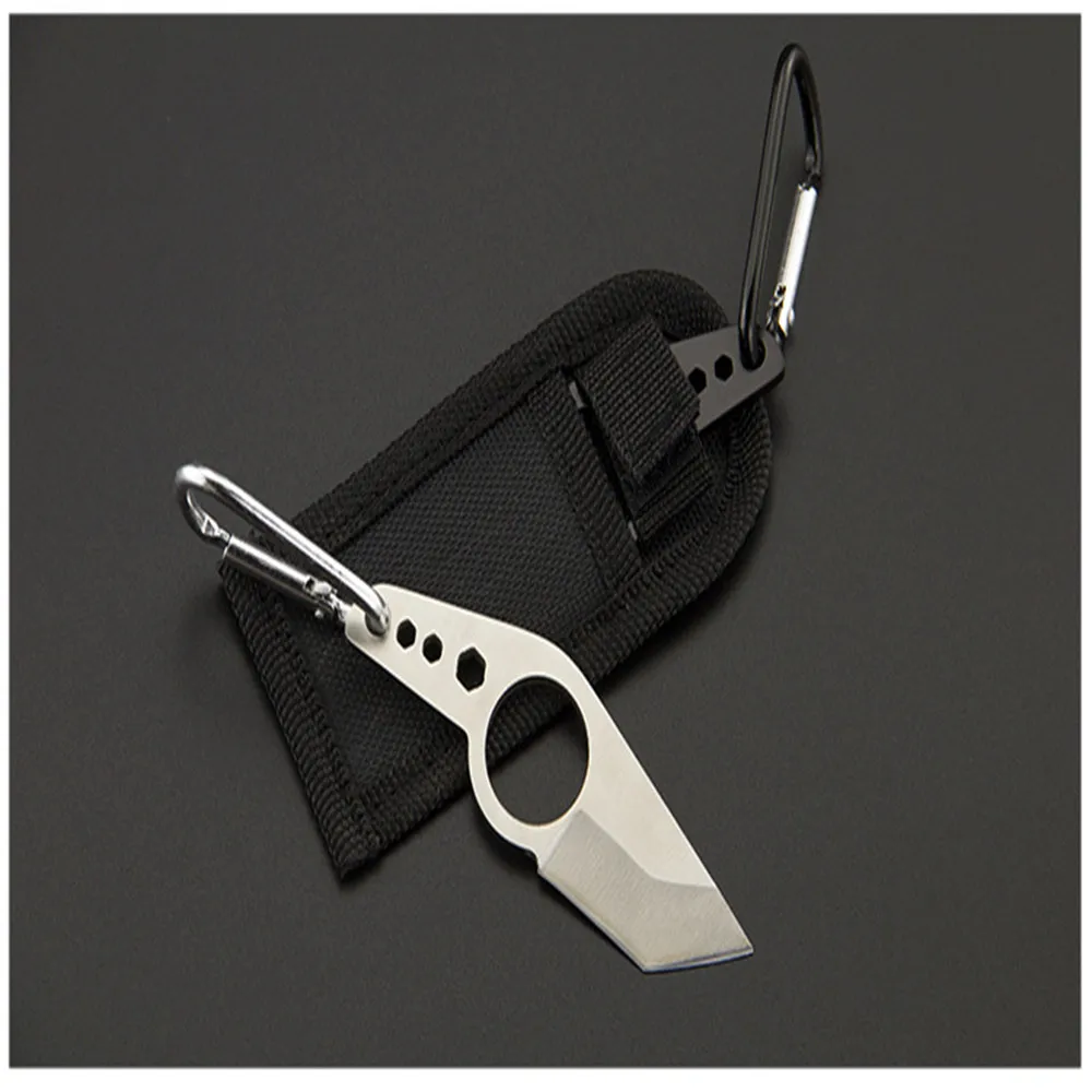 Outdoor EDC mini self defense small straight knife creative square head