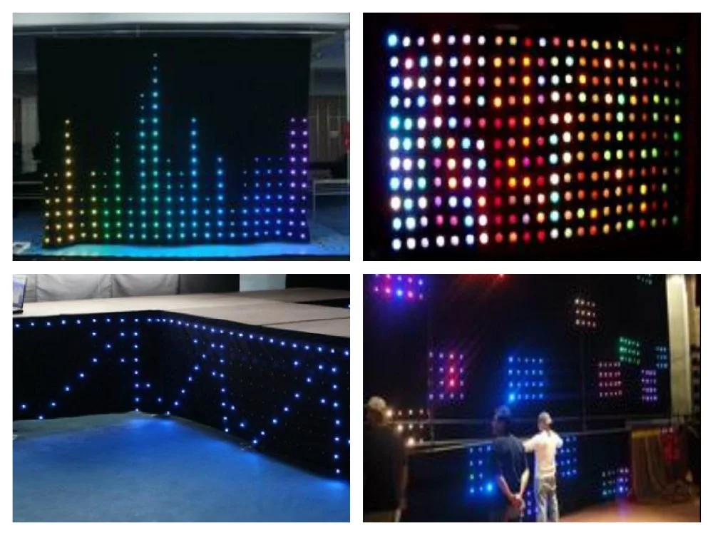 P20 светодиодная видеозанавеска 1x2 м 2x3 2x4 3x4 3x6 4x6 SMD сценическая Звездная ткань