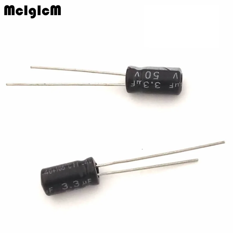 MCIGICM 50 шт. алюминиевый электролитический конденсатор 3,3 мкФ 50 в 5*11 электролитический конденсатор