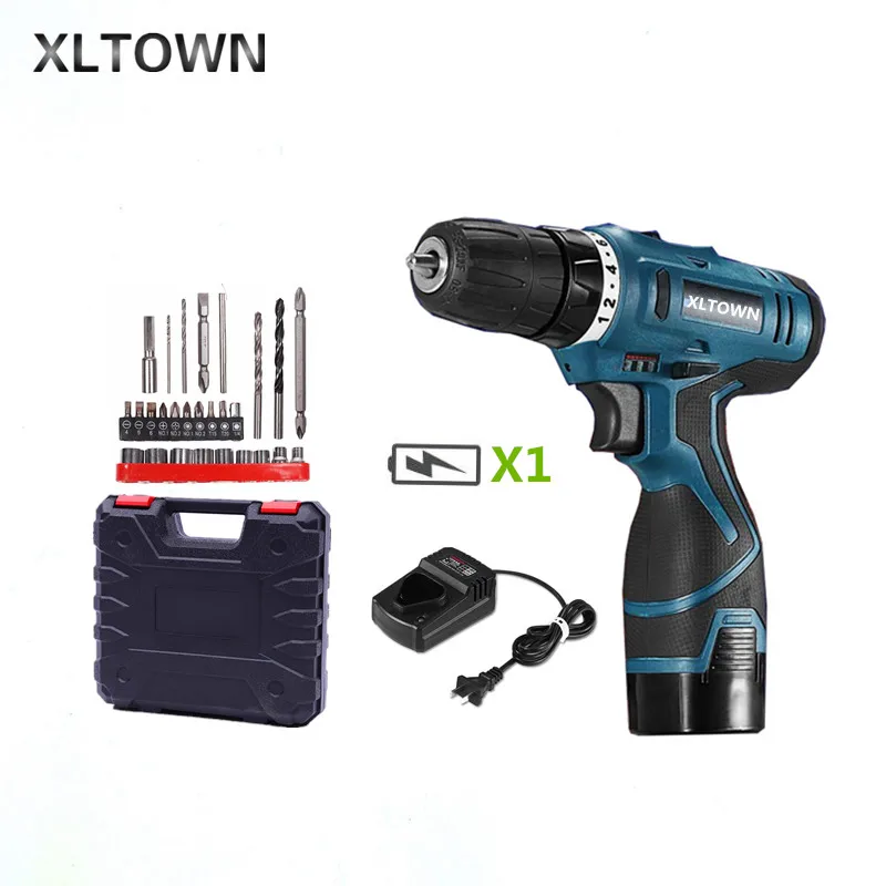 

XLTOWN 16.8V/25V Cordless Electric Drill Rechargeable Lithium Battery Household Multifunction Electric Screwdriver with a box