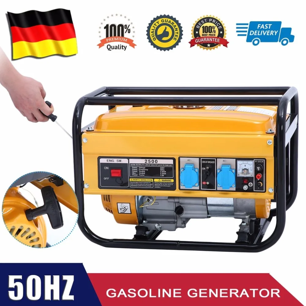 

New WX-2500A 2KW Power Generator 2800W Gasoline Generator Durable Emergency Power Supply Electrical Equipments EU Plug
