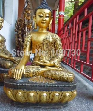 

002972 China bronze gild carved myriad buddha Sakyamuni buddha Sculpture statue
