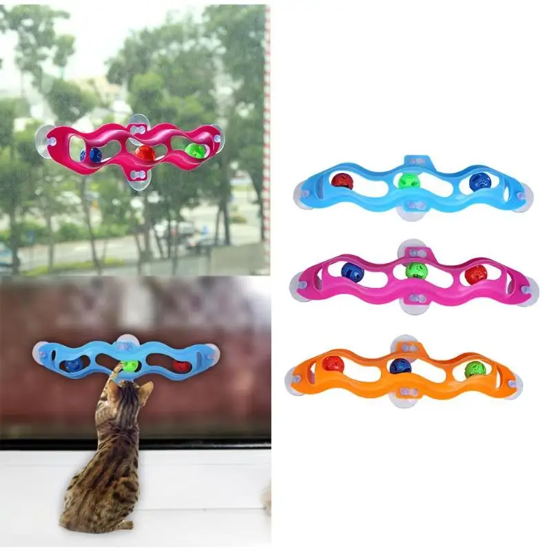 

Cat Toys Interactive Track Ball toy Cat practical Window Suction Cup Track Ball Pet Accessories ball Cat Toys Window