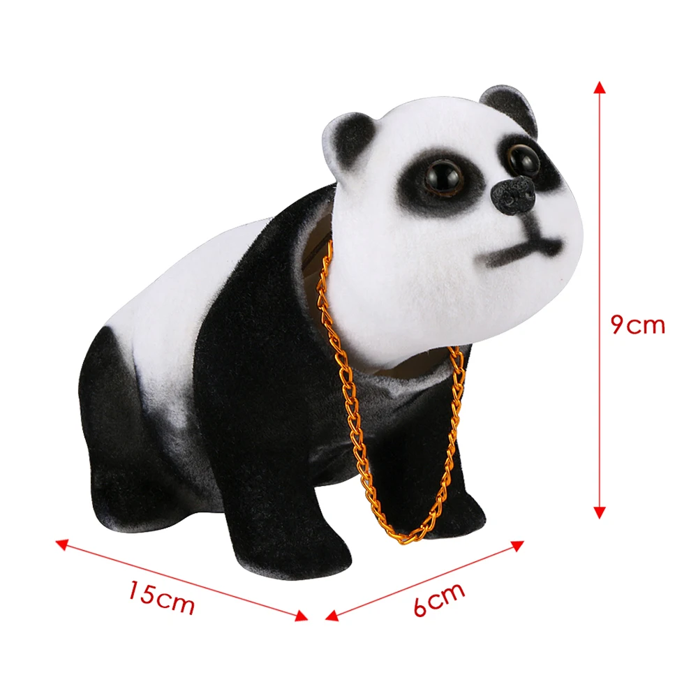 Car Interior Decoration Panda Decor Car Ornament ABS Plush Panda Cool Gift  Simulation Panda Toy Auto Dashboard Ornament