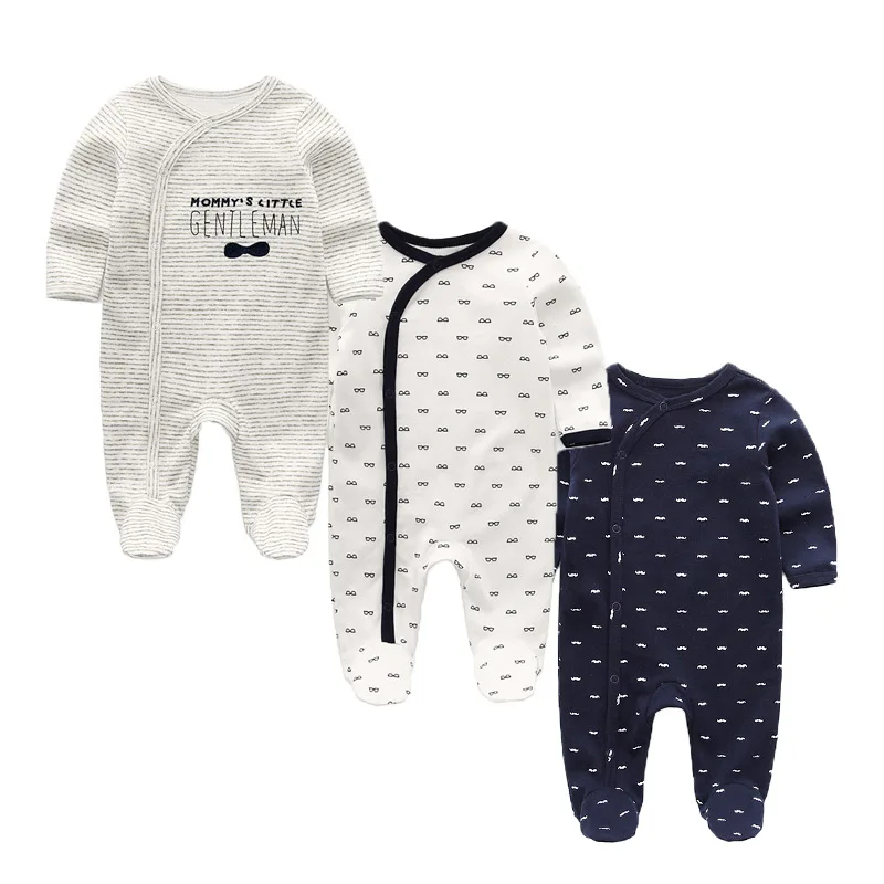 Baby Round Neck Long-Sleeve Solid Color Climbing Clothes Crawling Clothes