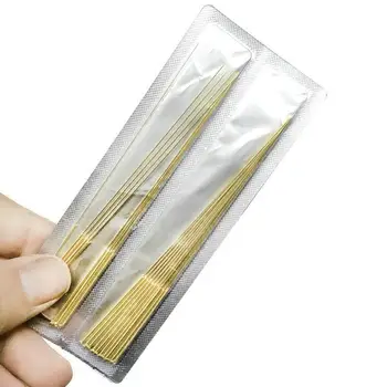 

Gold plated Sterile Acupuncture needles Hyposensitivity Non-disposable use full gilded needle,20pcs/lot 0.25mm 0.3/0.5/0.6/0.8