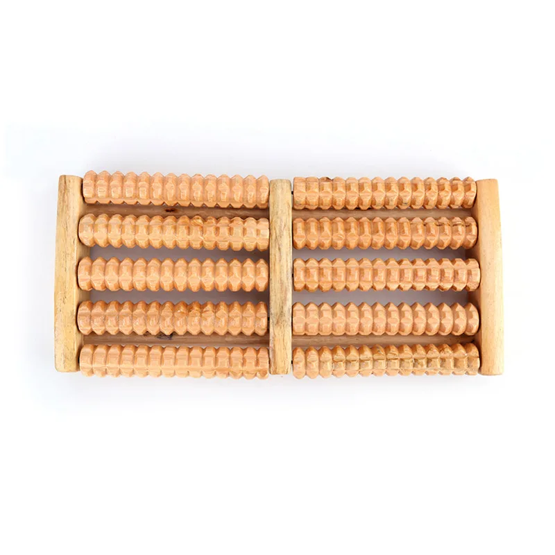New 5 Rows Wheel Wooden Massager Wood Roller Foot Massager Relax Relief All shipping 3