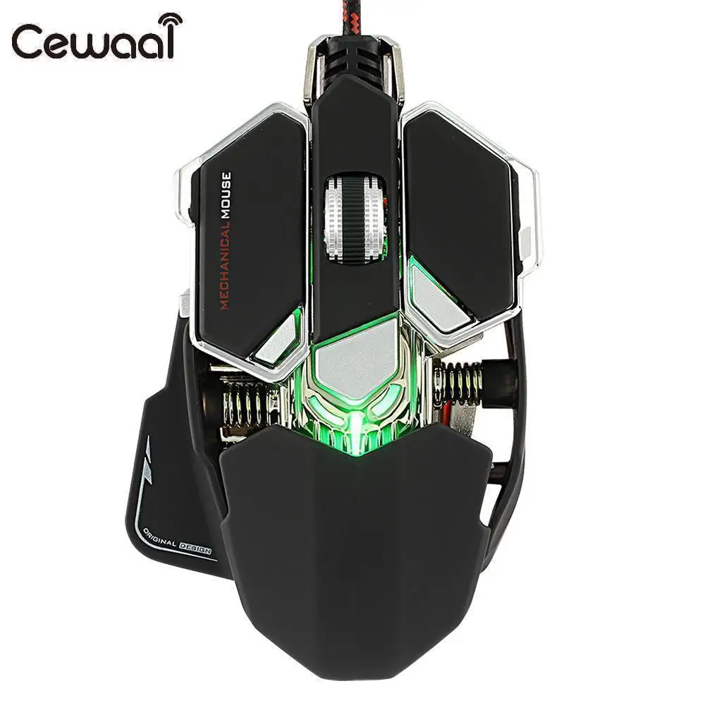 

2018 Hot Sale Mechanical Mouse 4800 DPI Professional Adjustable Optical 10 Buttons Gaming USB Programming Wired Games Cable Mice