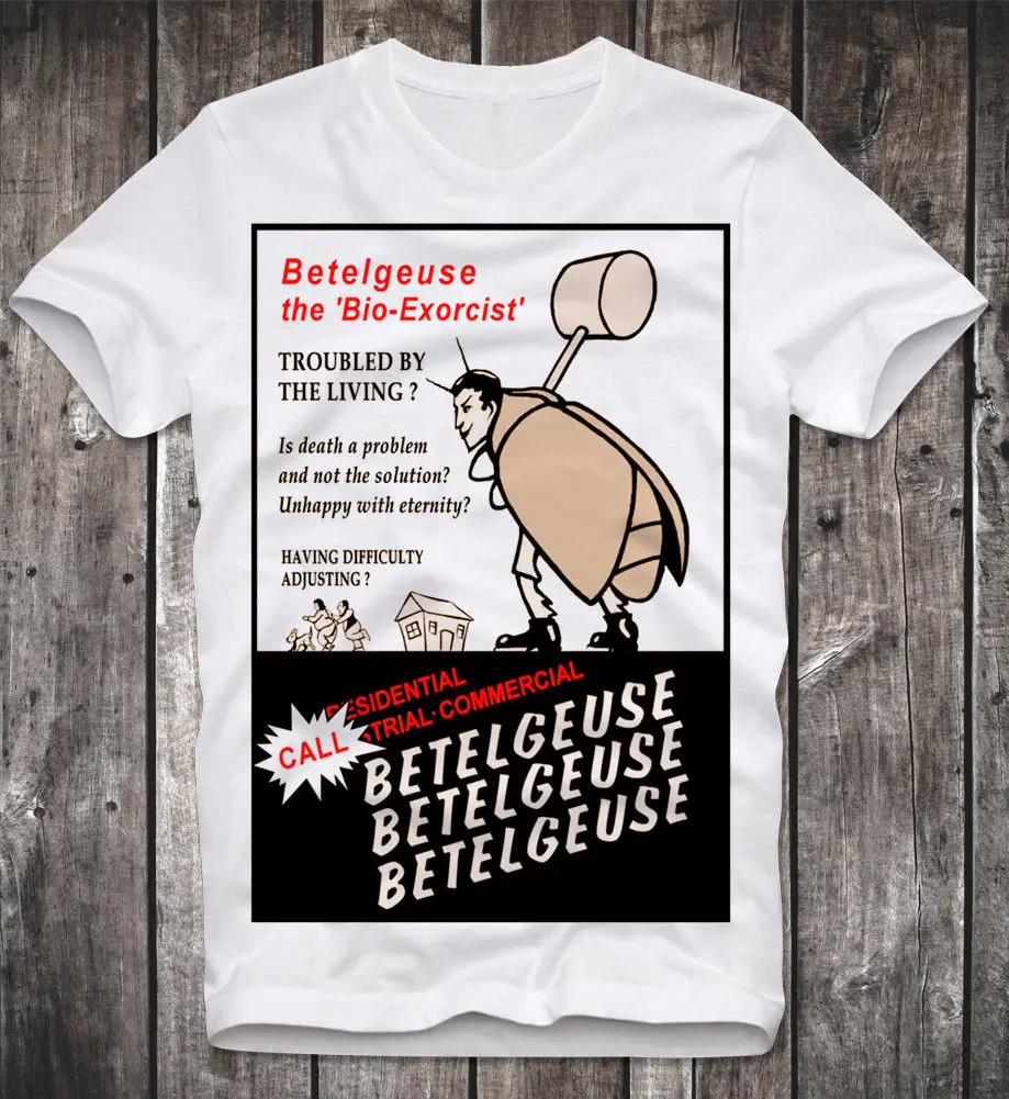 Футболка BEETLEJUICE BETELGEUSE BIO EXORCIST Ретро винтажный культовый фильм комедия 2018 Мода 100%