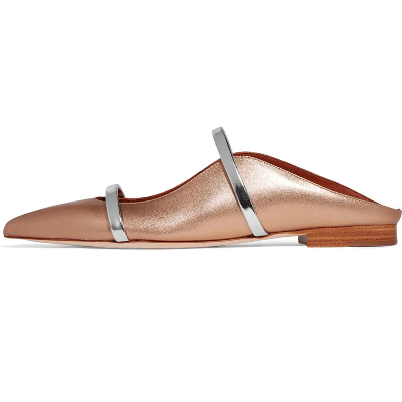 Kmeioo/ модная женская обувь, американский размер 5-15, Женская пикантная обувь на низком каблуке с острым носком, без шнуровки, туфли без задника, повседневная обувь - Цвет: Glod