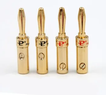 

8pcs banana plug copper gold plated banana head speaker cable connector/adapter