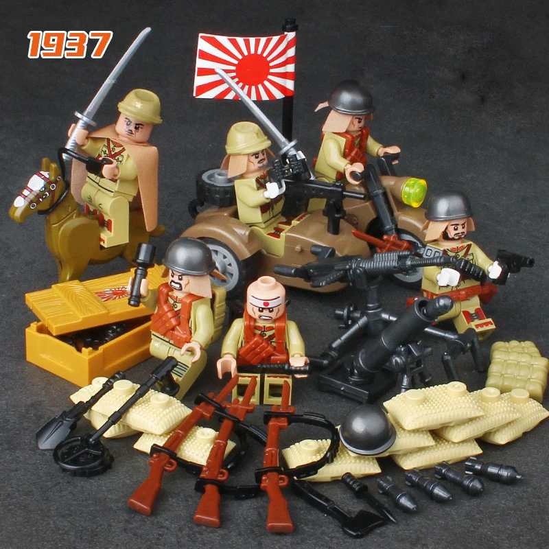 Мировая война Военная brickmania битва к блок ww2 Япония армии minifigs оружие Строительный Кирпич Игрушки для мальчиков подарки