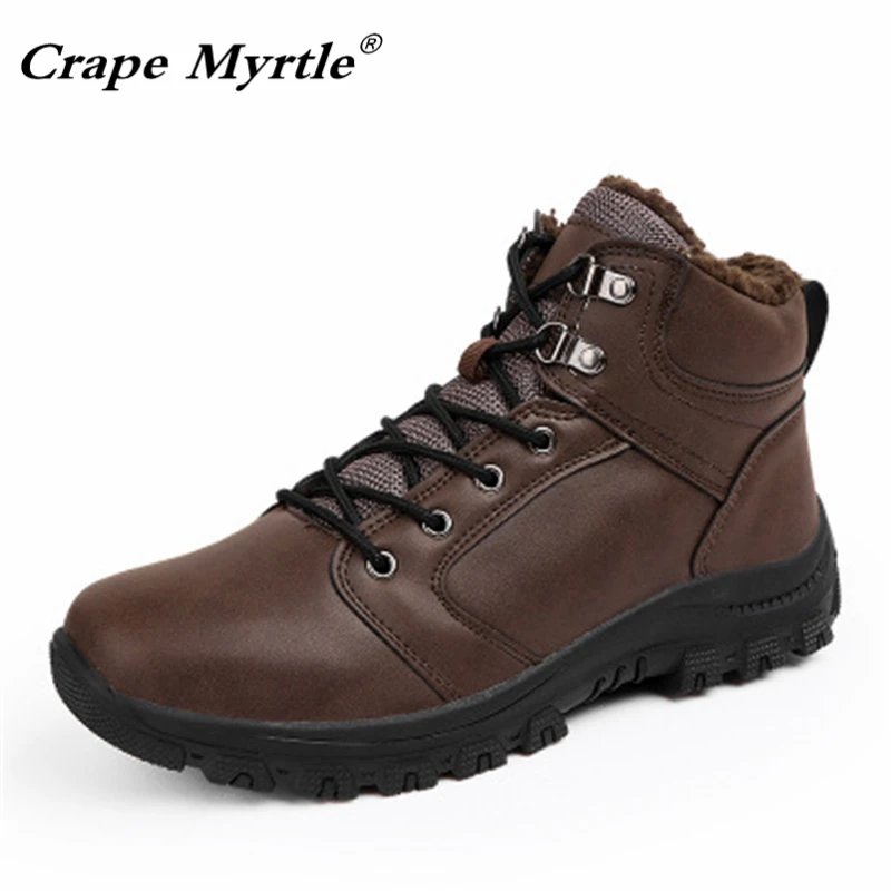 

Man Outdoor Hiking Shoes High Insulated Fleece-Lined Padded Male Shoes Men's Shoes Boots Non-Slip High Gang Cotton-padded shoes