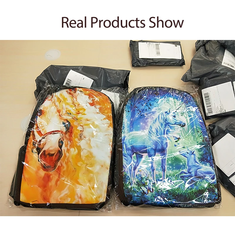 Рюкзак школьный детский с 3D принтом лошади и единорогом|Рюкзаки| |