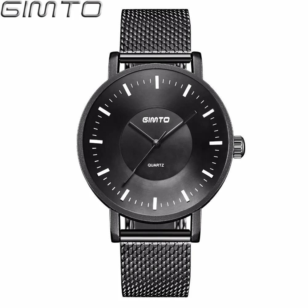 

GIMTO Brand Creative Men Watch Luxury Full Steel Clock 2018 Male Lovers Wrist Quartz Military Watches relogio masculino montre