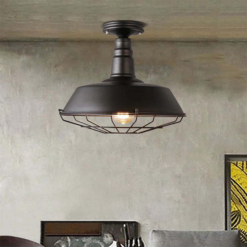 American Country Loft Retro Iron Industrial Wind Restaurant Bar E27 LED Ceiling Lamp Living Room Aisle Bedroom Lid Ceiling Light American Country Loft Retro Iron Industrial Wind Restaurant Bar E27 LED Ceiling Lamp Living Room Aisle Bedroom Lid Ceiling Light