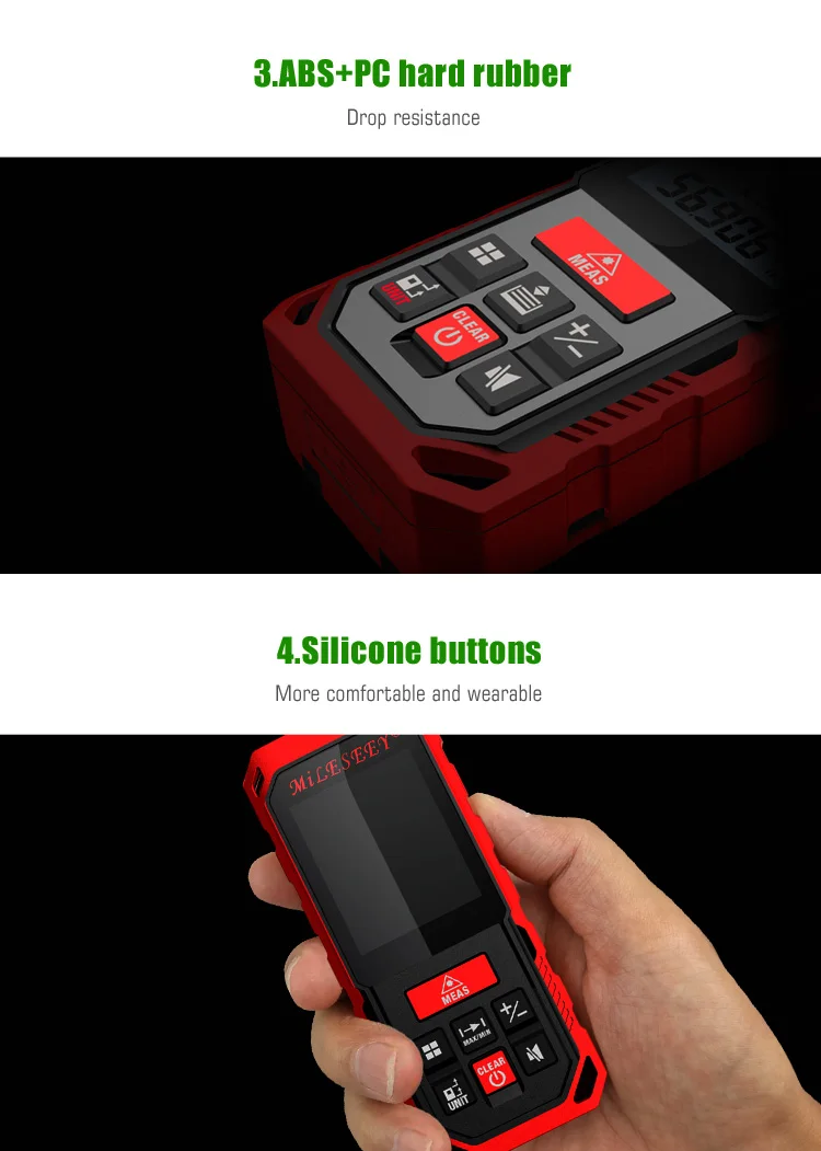 Mileseey S2/S8G Green Laser Rangefinder Digital Laser Distance Meter Laser Tape Measure Diastimeter Tool