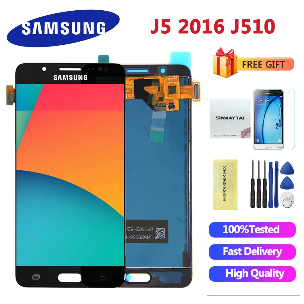 

New J5 LCD+Touch Screen For Samsung Galaxy J5 2016 J510FN J510F J510G J510Y J510 LCD Display Can Adjustable brightness