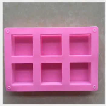 

Useful 6-Cavity Plain Rectangle Soap Silicone Mold Fondant Cake Decorating Tools Ice Chocolate Mould Tray for Homemade Making