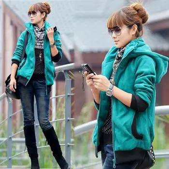 

Autumn and winter Korean large yards thick fleece hooded jacket Gary loose hot new female coat cheap clothes china