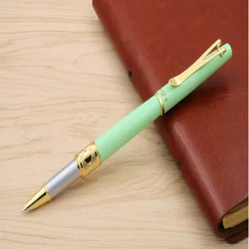 

WINGS STUDENT PEN thin and long Metal Pen GREEN Golden fountain Pen