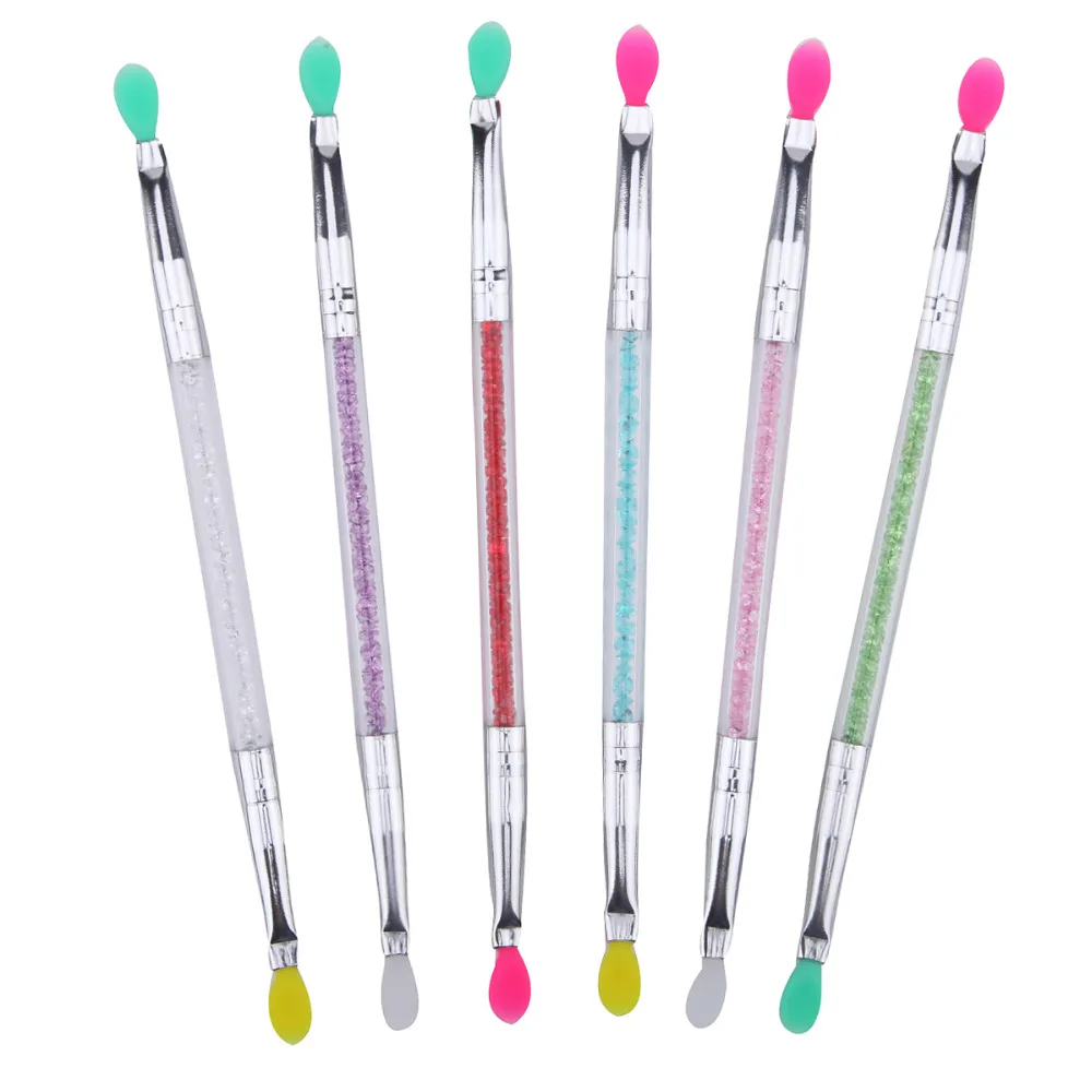 

ELECOOL 6 PCS New Double Head Eye Shadow Makeup Brushes Silicone Brush Head Eye Shadow Make up Brushes Makeup Tools Set