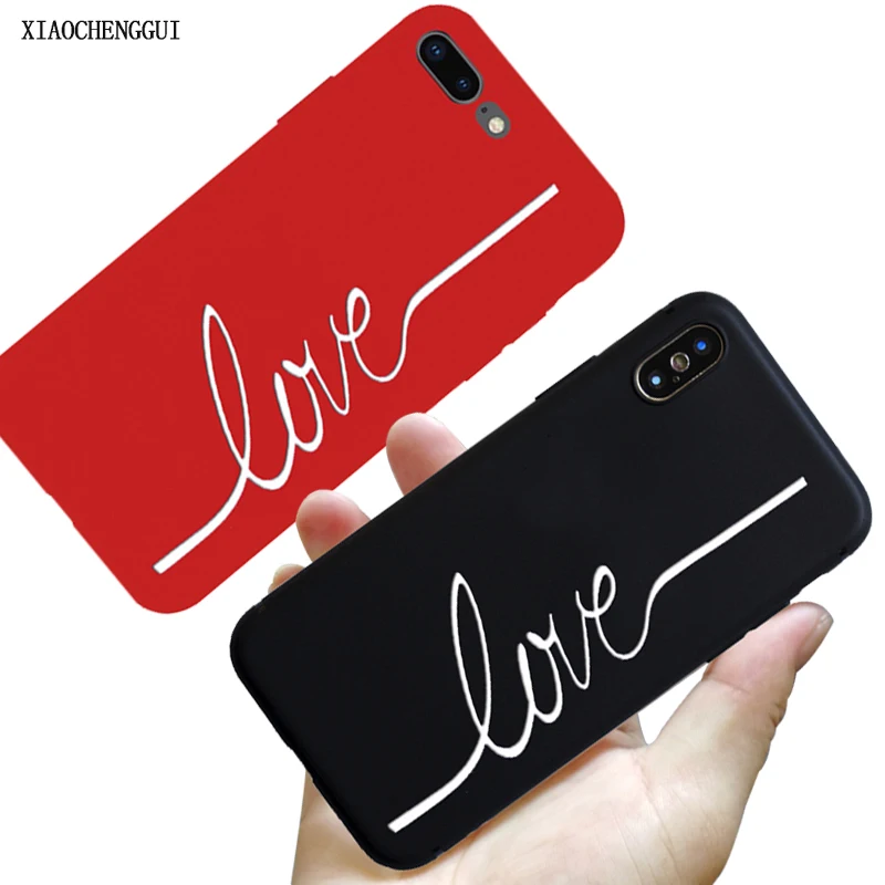 

Cute Words Love Phone Case for iPhone 7 case For iPhone X Xs XR Max 5 5s SE 6 7 8 Plus case Soft silicone Protective back cover