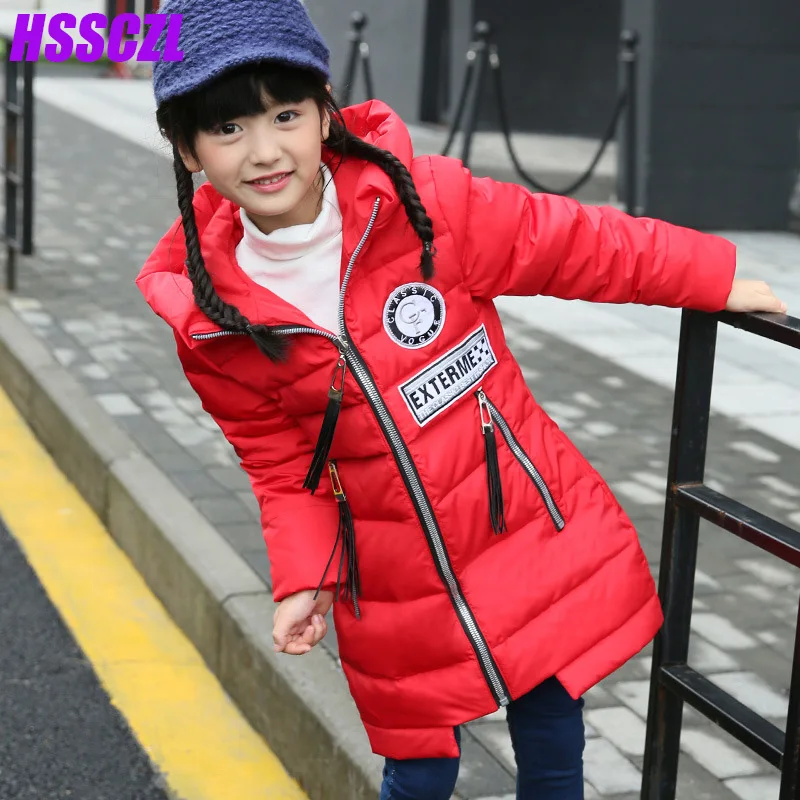 

girls  down jackets Children's clothing winter girls down jacket Korean version  new 2016 hooded  long coats kids outerwear