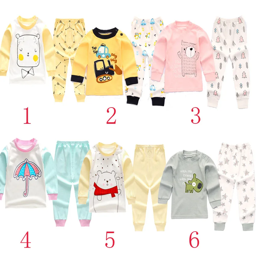 

Cotton children's underwear set color matching boys and girls autumn clothes long pants cotton suit