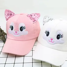 Летняя новинка, Милая Детская кепка с кошачьими ушками, регулируемая бейсбольная кепка для детей, для мальчиков и девочек, солнцезащитная Кепка, кепка для девочек