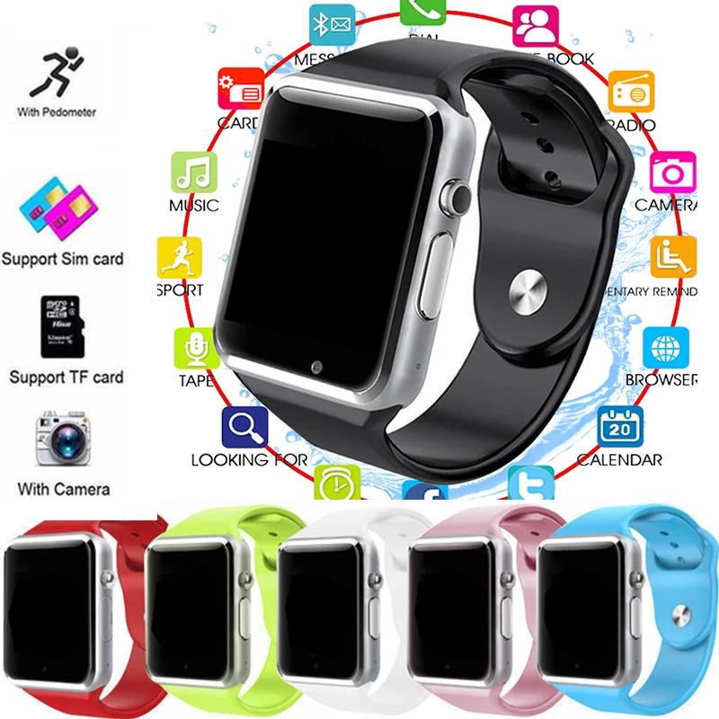 Smart Watch Passometer WristWatch with Touch Screen camera Support SIM card Music Bluetooth smartwatch for Android