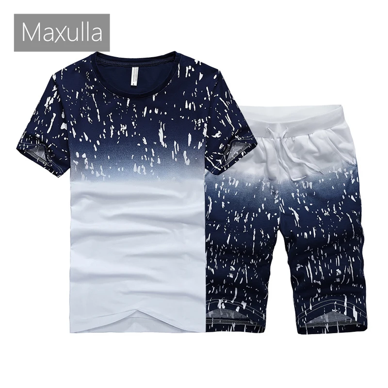 Maxulla Summer Men's Sets Casual Male Sportswear Suits Sets Mens Clothing 2 Pieces Sets Sweatshirt Tracksuit Hoodies 4XL,WA012