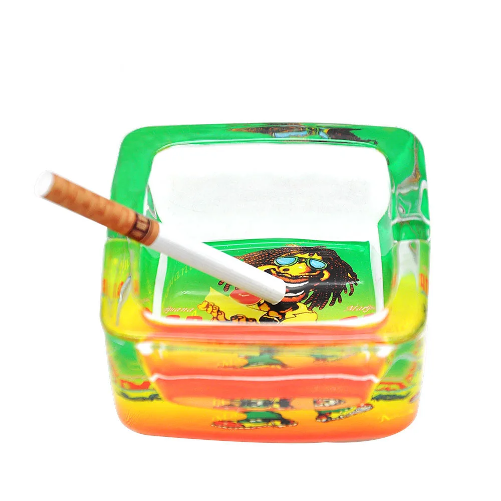

Free Shipping Pure Glass Square Cigarette Ashtray 70MM Reggae Pattern Glass Cigar Ashtray . Pattern Random