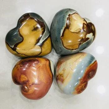 

4pcs natural polychrome ocean jasper stones and minerals gemstones heart healing crystals jewelry making gift