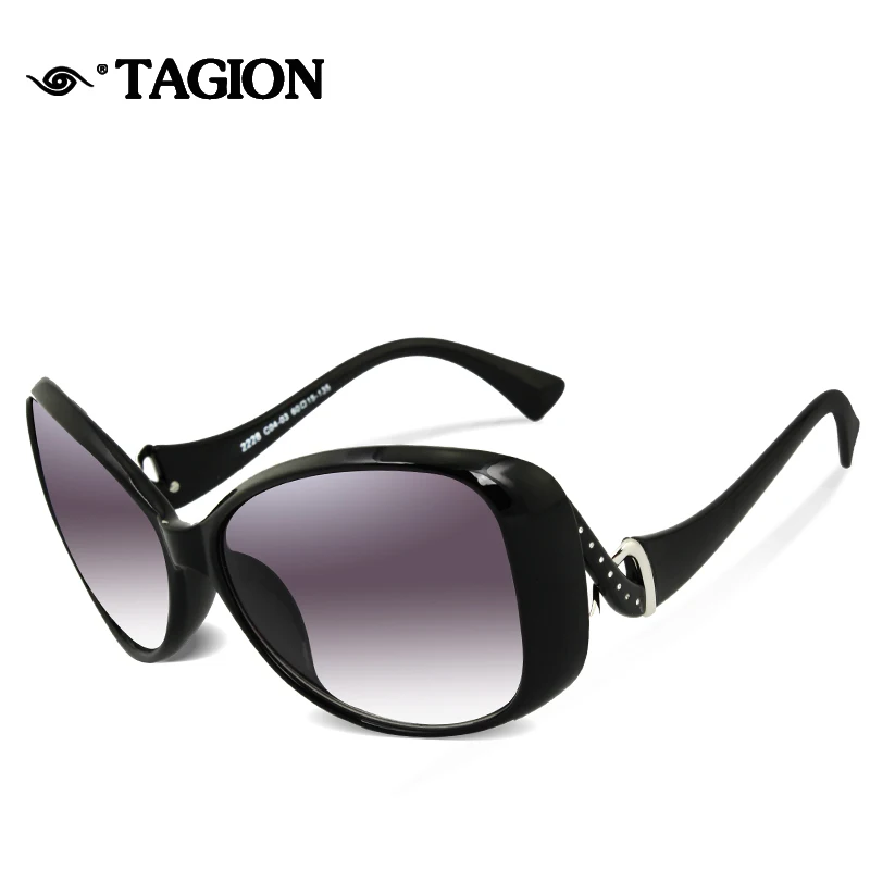 

TAGION Promotion Plastic Women Sunglasses Rhinestone Mounted Goggles Big Frame Sun Glasses Female's Driving Eyewear