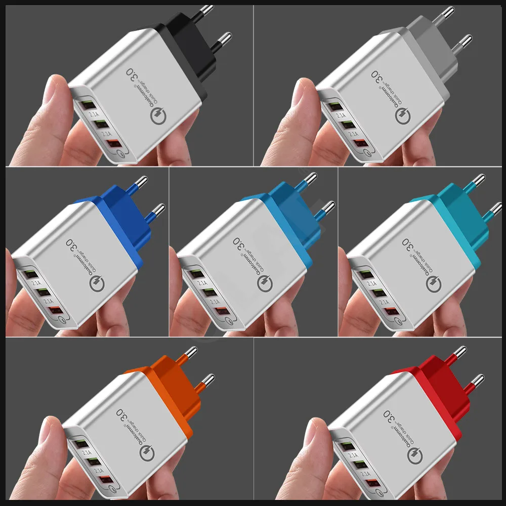 3 порта USB быстрая зарядка 0 5 в 2.4A зарядное устройство для мобильного телефона